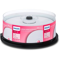 Philips DVD-Rohling 25 Philips Rohlinge DVD-R full printable 4,7GB 16x Spindel