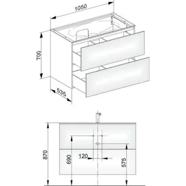 Keuco Edition 11 105x70x53,5cm, Strukturlack Trüffel