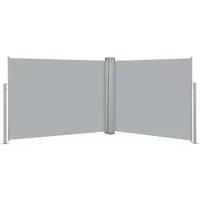 vidaXL Seitenmarkise 140 x 1000 cm Grau Polyester