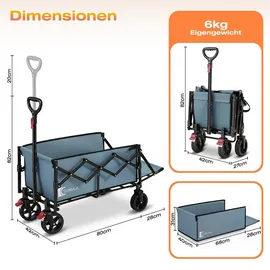 sunula Bollerwagen Faltbar 80L+35L Blau