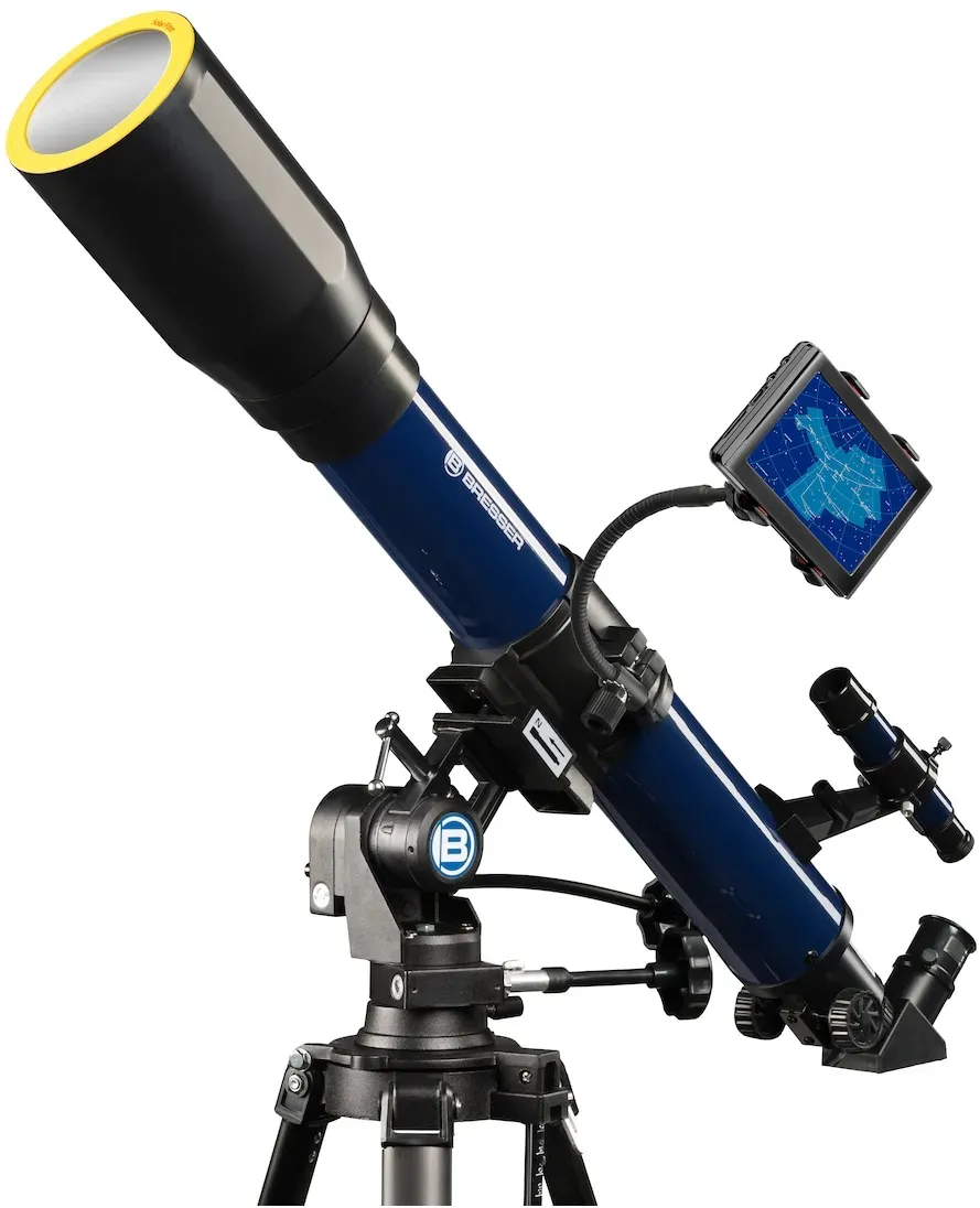 BRESSER SKYLUX Linsenteleskop 70/700mm mit Smartphone-Halter und Sonnenfilter Sprache: Language Code 1