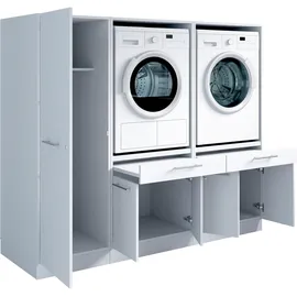 laundreezy Mehrzweckschrank-Set 186 x 162 x 68 cm Weiß