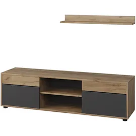 Vicco Wohnwand Berno, Goldkraft Eiche/Anthrazit, 2 Teile, Vicco