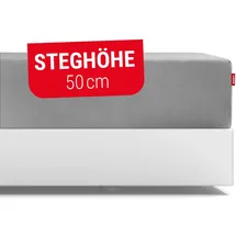 Bett1.de Spannbettlaken BODYGUARD 140 x 220 cm silber