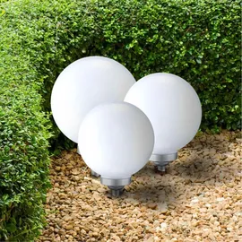 Kynast Kugelleuchte Kunststoff 20 cm Solar Erdspieß weiß