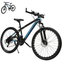 BJTDLLX 26 Zoll Mountainbike Premium Jungen Fahrrad Mädchen Aluminiumlegierung MTB Fahrräder 21 Gang-Schaltung Damen & Herren Bicycle, Vornefederung, Scheibenbremse (Schwarz Blau)