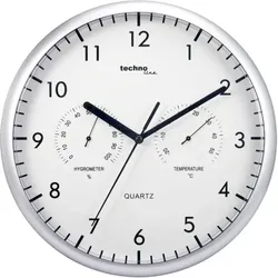 Technoline WT 650 - klassische, analoge Quarzwanduhr mit ThermoMeter und Feuchtigkeitsmesser