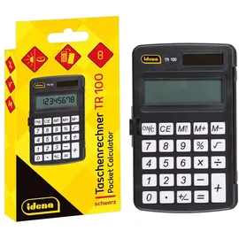 IDENA Taschenrechner TR100 solar schwarz 8stelliges Display