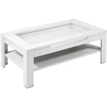 byLIVING Couchtisch Ralph, weiß Schubkasten und Glaseinlage