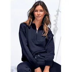 H.I.S Sweatshirt, Troyer im maritimen Stil, Loungewear, Gr. 40/42, navy, , 92732053-40