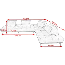 KAWOLA Ecksofa Wiolo Leder cognac