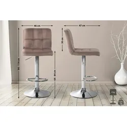 CLP Barhocker Peru Samt chrom braun