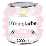 Creative Deco Rosa Kreidefarbe für Möbel 1000 ml | Möbellack, Möbelfarbe | Farbe Für Landhaus, Vintage-Stil, Decoupage, Möbel-Renovierung | Matt & Abwaschbar | Wisch-Effekt und Gradient-Effekt möglich