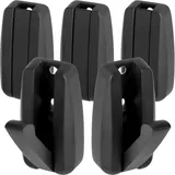 SOTECH 5 Stück Aufbau-Klapphaken HIPPO schwarz matt mit Feder Garderobenhaken aus Metall, platzsparendes Design ideal für enge Räume wie im Caravan, automatisches Schließen bei Nichtverwendung