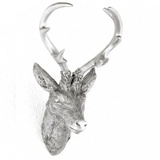 LINDER EXCLUSIV Hirschgeweih 10 Ender in Silber Hirschkopf Wand Deko Jagd Geweih 20 x 30cm