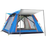 Camping Zelt Wurfzelt Sofortzelt Pop Up Strandzelt 4/10 Personen Kuppelzelt Automatisches Wasserdicht Winddichte & UV Schutz für Trekking, Wandern, Familientreffen, Outdoor (240 * 240 * 154cm(Blau))
