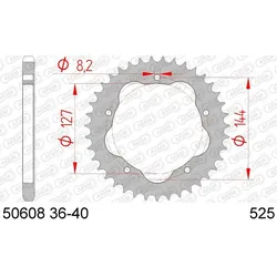 AFAM Stahl-Standard-Kettenrad 50608 - 525 - Erfordert einen Kettenradträger
