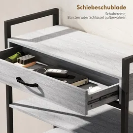 Homcom Schuhregal 70 x 88 x 30 cm mit Schublade grau
