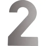 SCHÖSSWENDER Hausnummer 2 Edelstahl Grau