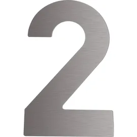 SCHÖSSWENDER Hausnummer 2 Edelstahl Grau