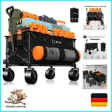Bollerwagen 150L Faltbar Handwagen bis 190 kg Traglast Klappwagen Grau