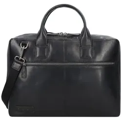 Plevier Rock Flint Aktentasche RFID Schutz Leder 41 cm Laptopfach  schwarz