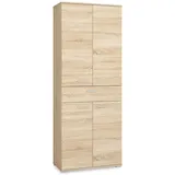 Lomadox Büro Schrank Aktenschrank Büroschrank abschließbar Eiche Sonoma 79x203,2x40,3 cm