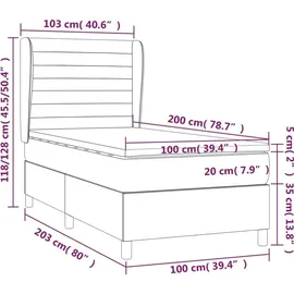 vidaXL Boxspringbett 100 x 200 cm Dunkelblau