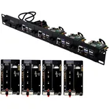 GeeekPi 19 Zoll 1U Rack-Halterung für Raspberry Pi 5, mit 4PCS PCIe auf M.2 NVMe SSD Adaptern, hält bis zu 4 Raspberry Pi 5 Boards, kompatibel mit 19 Zoll Server Rack
