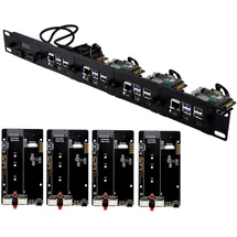 GeeekPi 19 Zoll 1U Rack-Halterung für Raspberry Pi 5, mit 4PCS PCIe auf M.2 NVMe SSD Adaptern, hält bis zu 4 Raspberry Pi 5 Boards, kompatibel mit 19 Zoll Server Rack