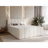GrainGold Boxspringbett mit Bettkästen CLOUD, Modern Bett mit Kopfteil - 140x200 cm, Beige (1x Bett + 1x Topper) beige 143 cm x 225 cm