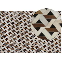 Beliani Teppich TUGLU Braun 160 x 230 cm Echtleder