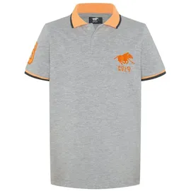 Polo Sylt Poloshirt in Grau/ Orange | Gr.: 134/140