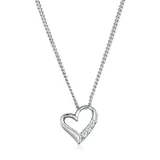 Elli DIAMONDS Halskette Herz Liebe Diamant (0,06 ct.) Silber