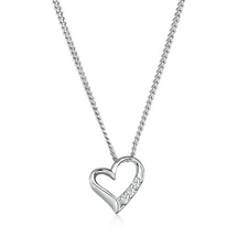 Elli DIAMONDS Halskette Herz Liebe Diamant (0,06 ct.) Silber