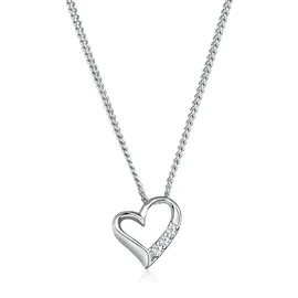 Elli DIAMONDS Halskette Herz Liebe Diamant (0,06 ct.) Silber