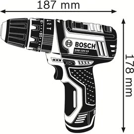 Bosch GSB 12V-15 Professional inkl. 2 x 2 Ah + L-Boxx 06019B6906