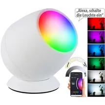 Luminea Home Control Smarte WLAN-Stimmungsleuchte, RGB-CCT-LEDs, 210 lm, 2,2 W, USB, weiß