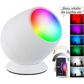 Luminea Home Control Smarte WLAN-Stimmungsleuchte, RGB-CCT-LEDs, 210 lm, 2,2 W, USB, weiß