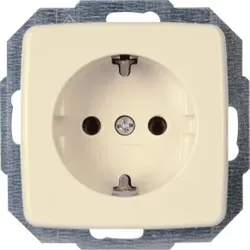 Kopp 945001087 RIVO - Schutzkontakt-Steckdose, Farbe: cremeweiß