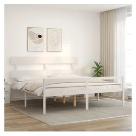 vidaXL Seniorenbett Mit Kopfteil 200x200 Cm Weiß Massivholz Vidaxl