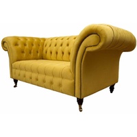 JVmoebel Chesterfield-Sofa, Chesterfield Sofa Wohnzimmer Klassisch Design Sofas Textil gelb