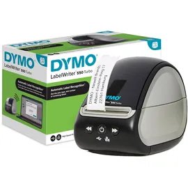 Dymo LabelWriter 550 Turbo-Etikettendrucker, Etikettendrucker mit Hochgeschwindigkeits-Thermodirektdruck, automatische Etikettenerkennung, druckt Versandetiketten und mehr mit USB/LAN-Konnektivität, 3