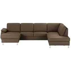 meinSofa Wohnlandschaft mit Sitz- und Rückenbezug aus Leder Kathi , braun , Maße (cm): B: 309 H: 86 T: 235