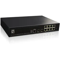 LevelOne Switch 10 Gigabit Ethernet-Ports mit 8 PoE Gigabit-Ports 180W 2 Gigabit SFP (GEP-1061)