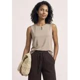 STREET ONE Top mit Rundhals und Cut-Out-Detail - Beige