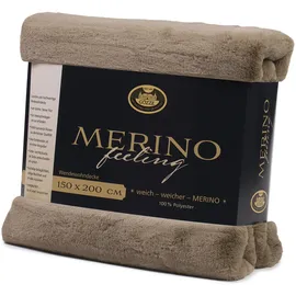 Gözze Merino Decke 150 x 200 cm taupe