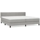 vidaXL Boxspringbett mit Matratze Hellgrau 200x200 cm Stoff