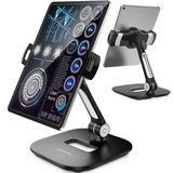 AboveTEK ipad Ständer Faltbar Tablet Ständer 4-11" Tablet Halter Schwarz 360°Swivel Halter Handy Ständer für Tablet iPad Pro Mini iPhone Kindle POS Büro Küche