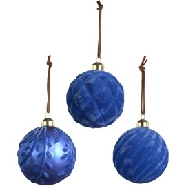 RIFFELMACHER & WEINBERGER Weihnachtsbaumkugel »Weihnachtsdeko, Christbaumschmuck, Christbaumkugeln Glas«, (Set, 3 St.), blau